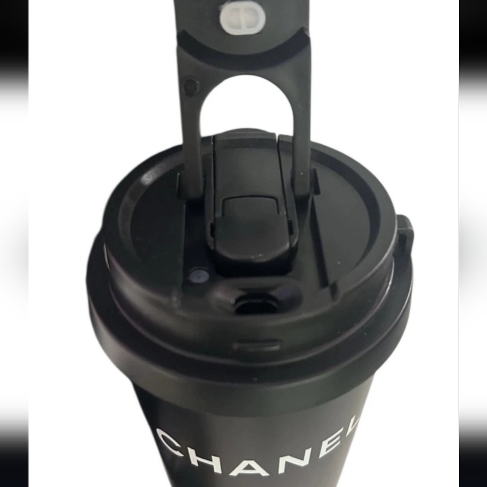 Black Quilted Crossbody Bag & Black Travel Coffee Tumbler Set - Picture 9 of 10